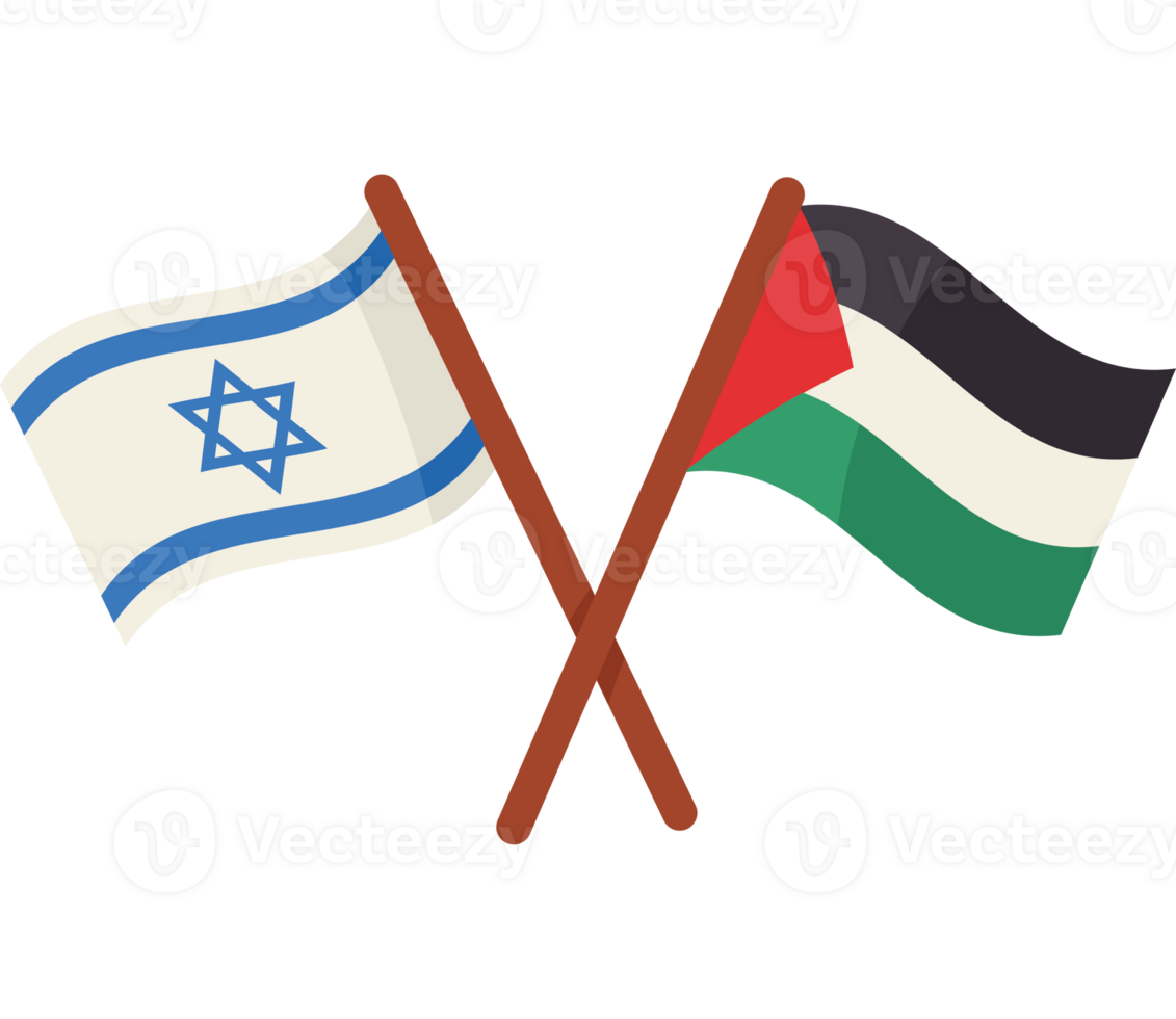 israel and palestine flags in poles design png