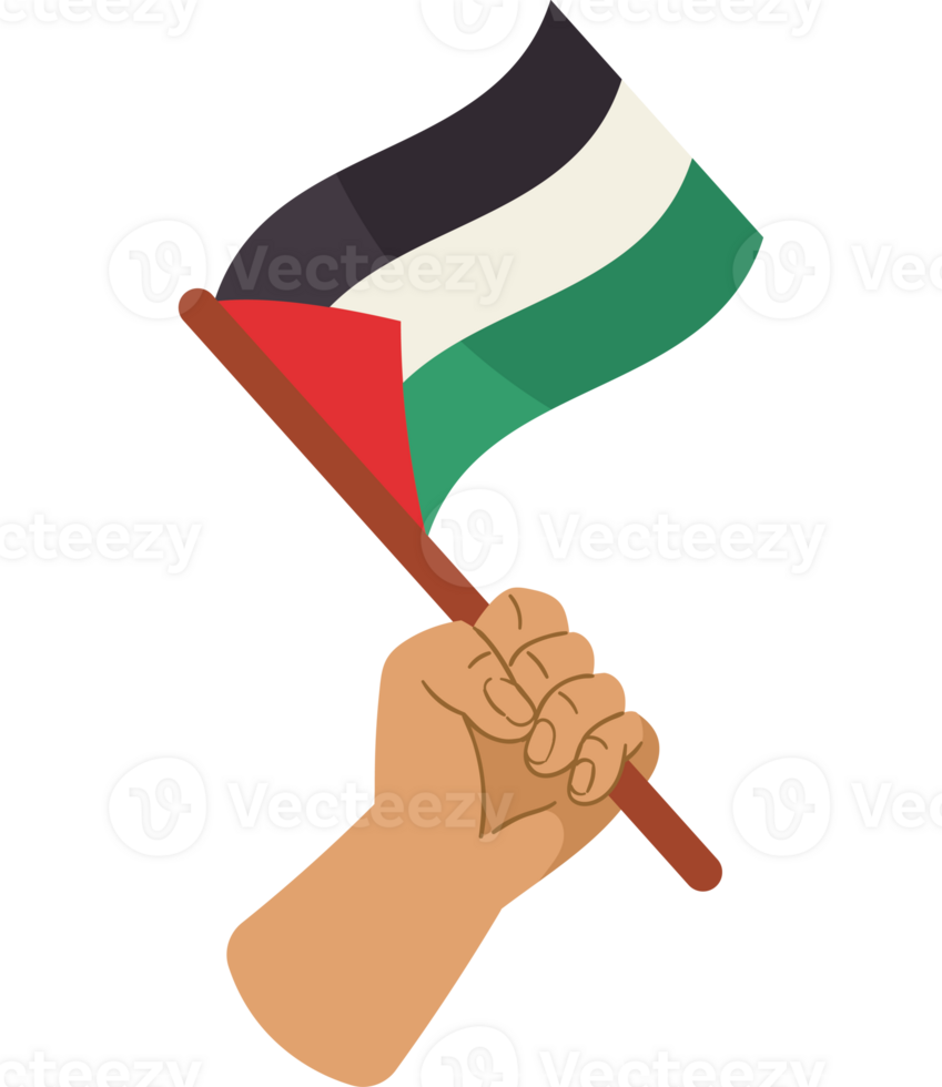 palestine flag waving in hand design png