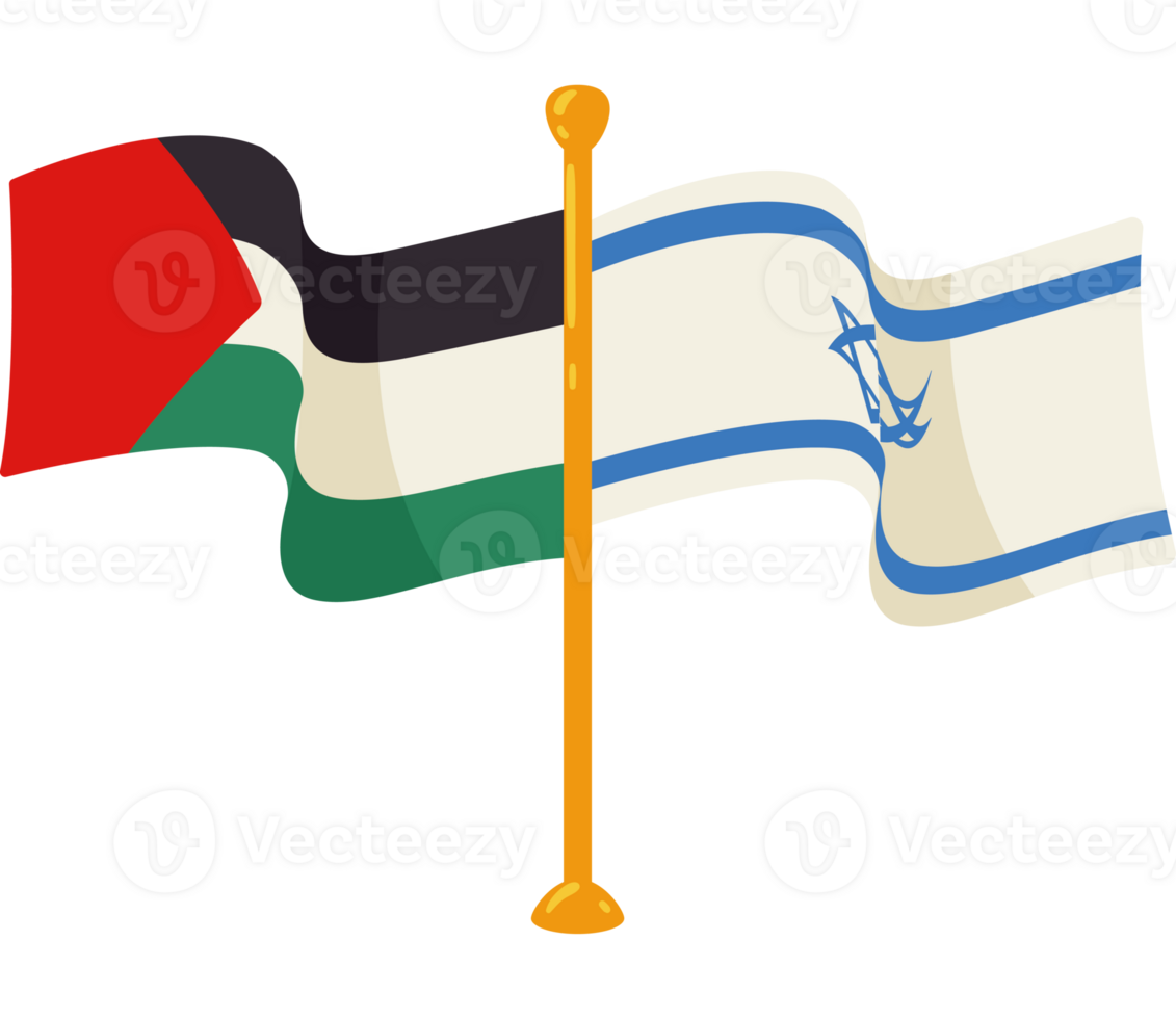 israel and palestine flags united design png