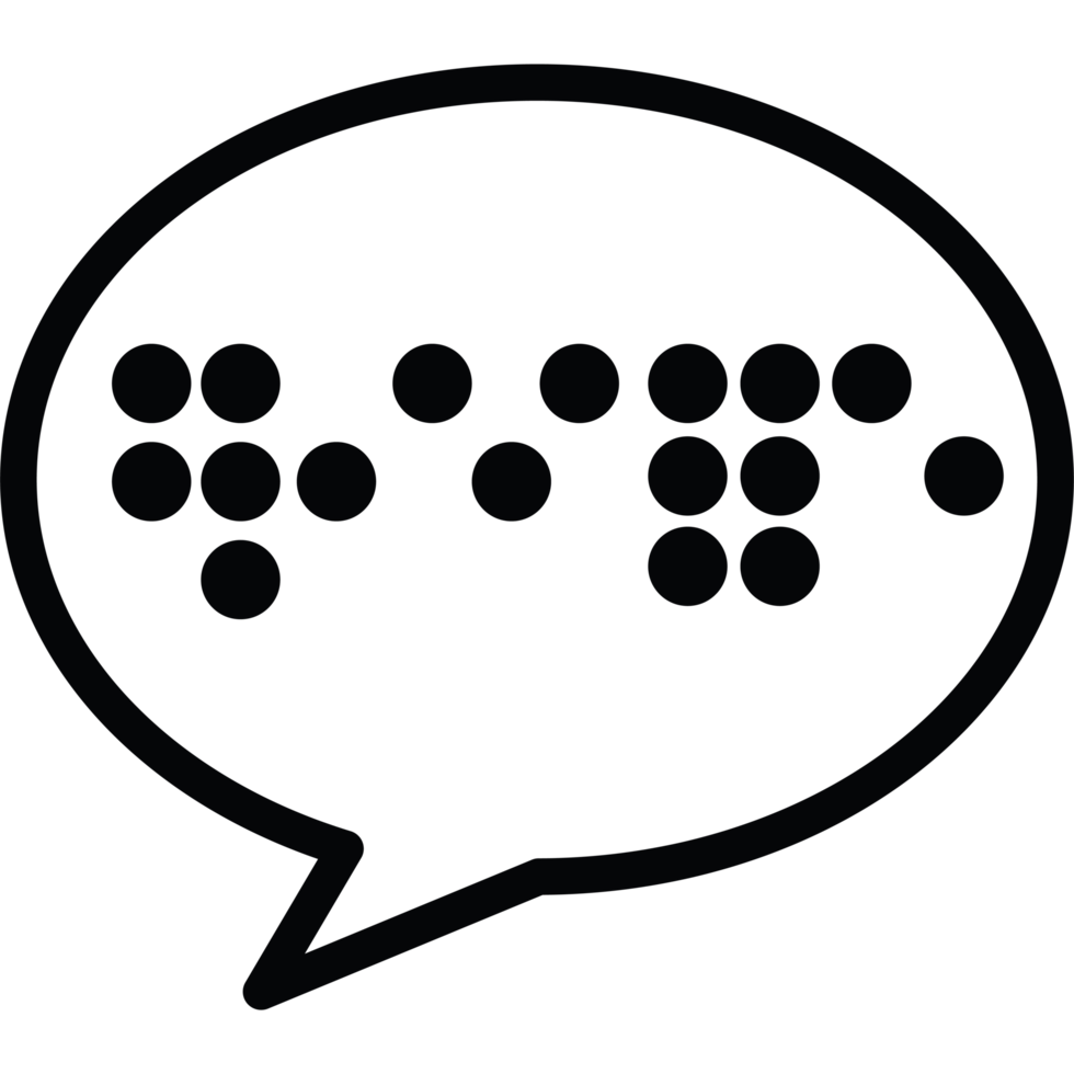 braille speech bubble illustration design png