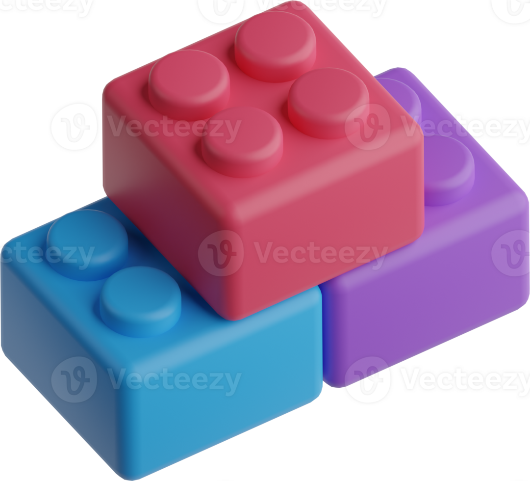 Building blocks 3D icon for kids play png