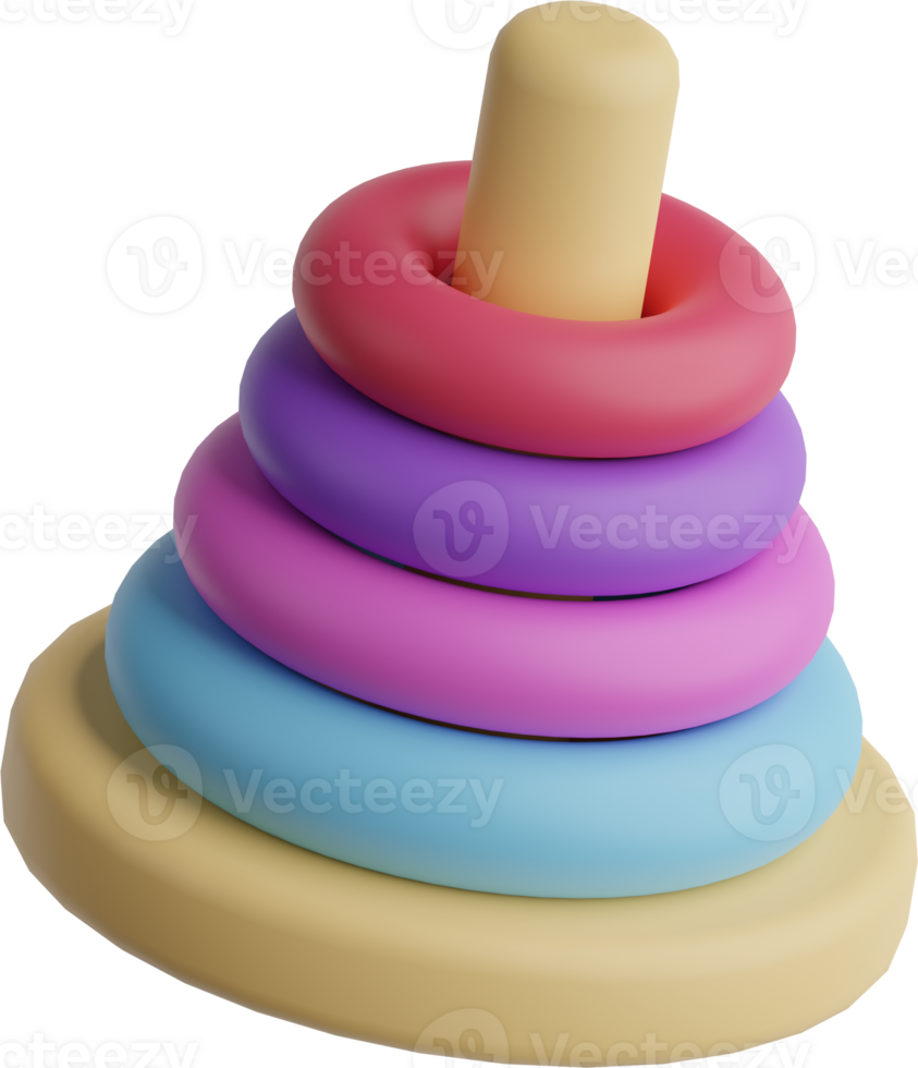 Stacking ring 3D icon for baby toys png