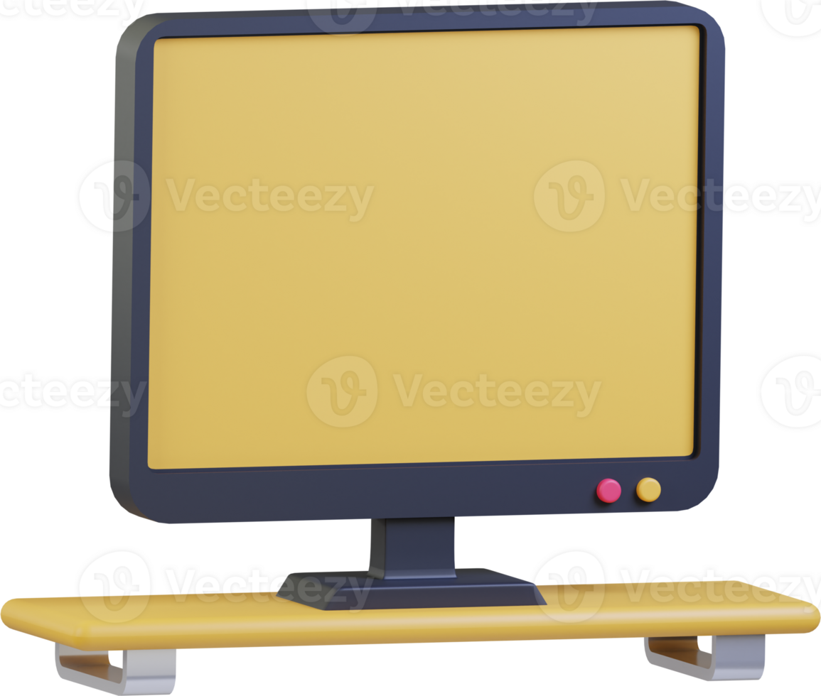Monitor 3D icon for computer setup png