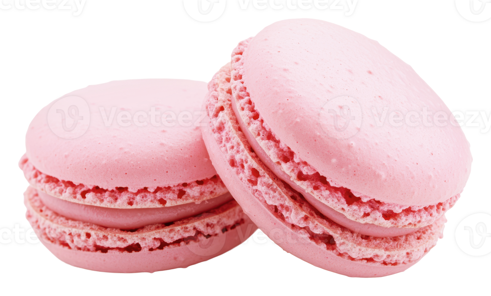 Pink macarons displayed on a white background png