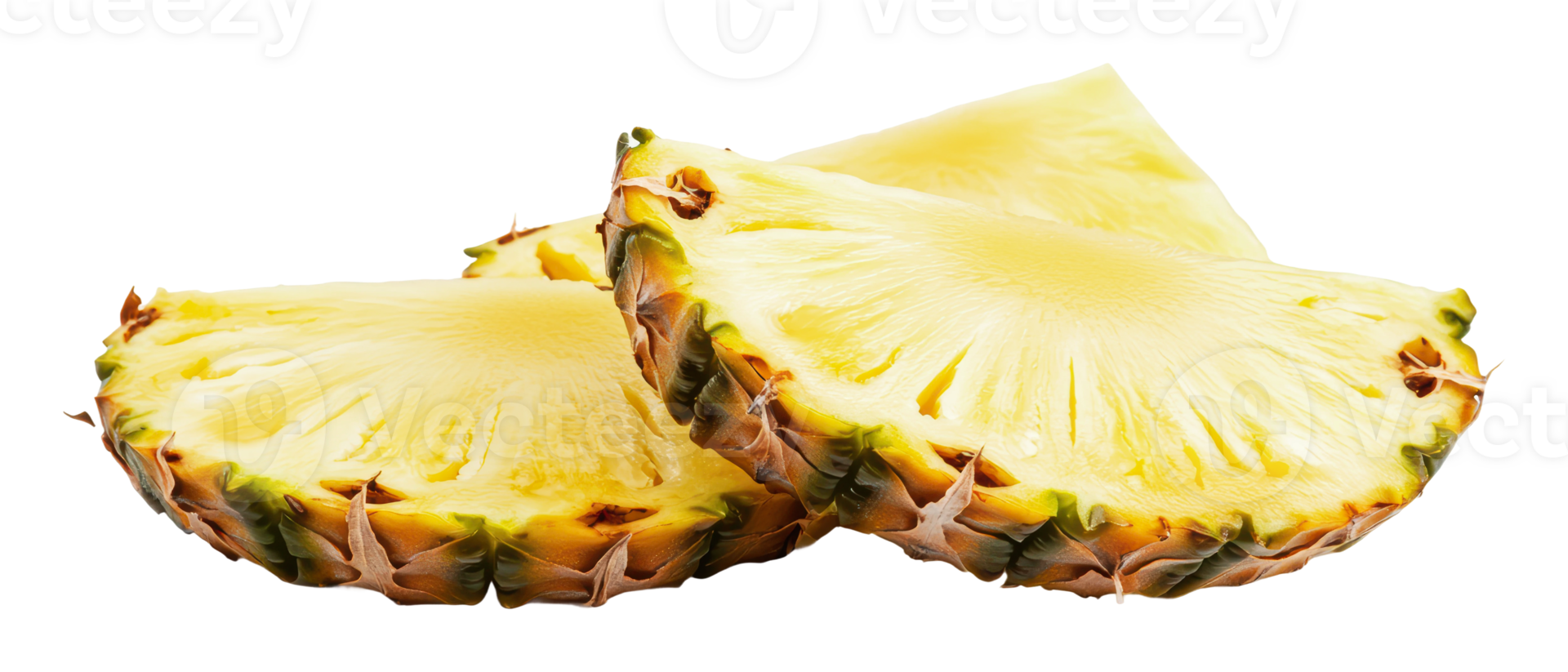 Fresh pineapple slices ready for summer snacks png