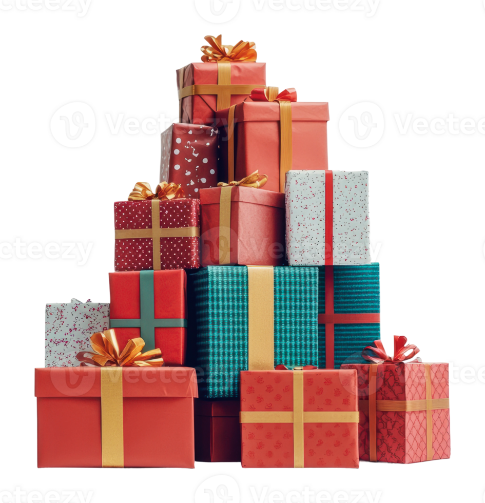 Colorful gift boxes stacked for celebration png