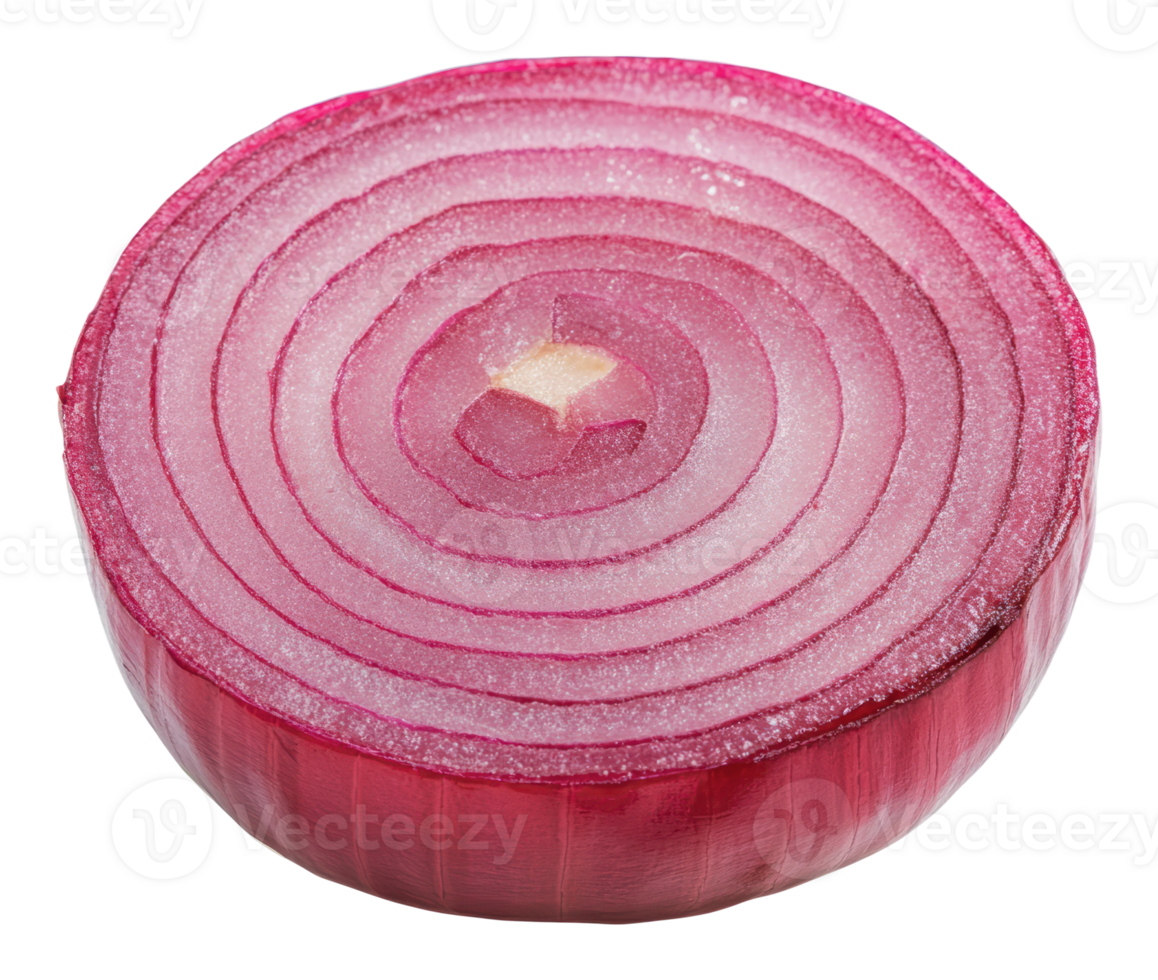 Red onion cut in half showcasing inner layers png