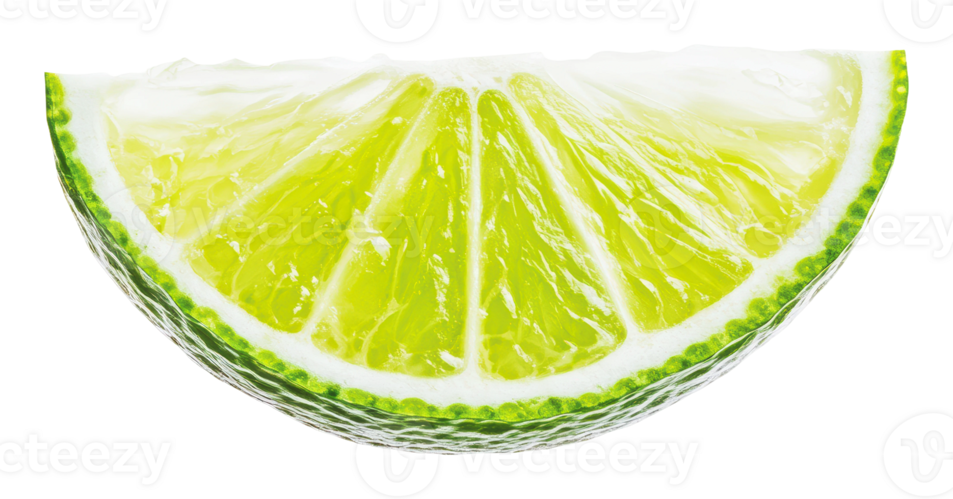 Fresh lime slice showing vibrant green color png
