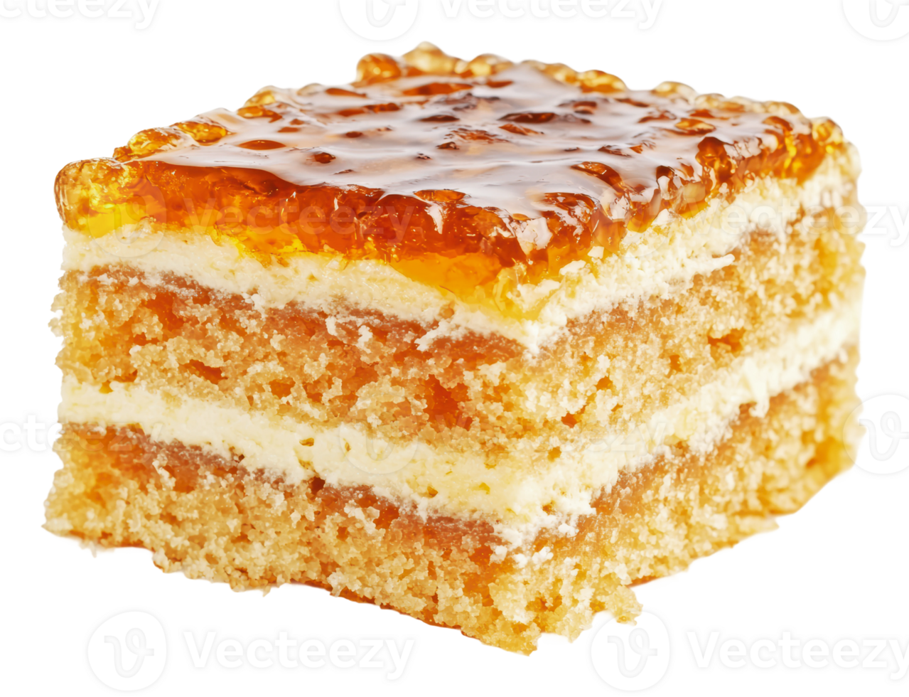 Delicious layered dessert with jelly topping png