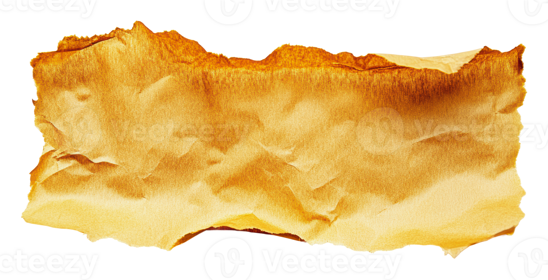 Textured brown paper with burnt edges on display png