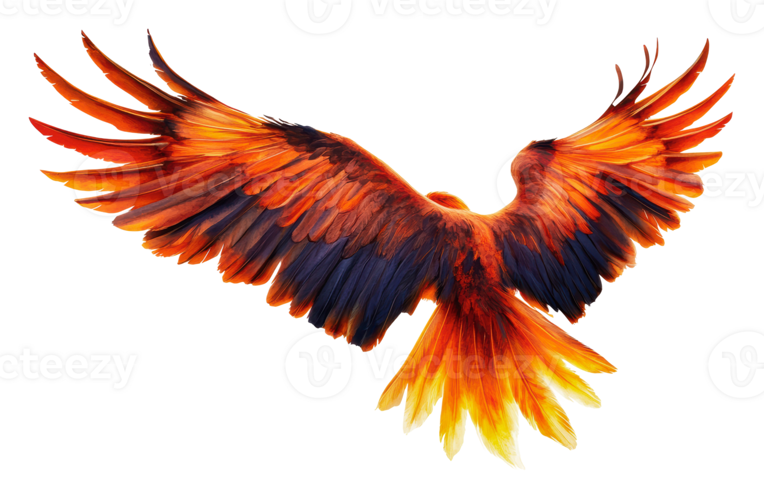 Vibrant wings of a majestic bird in flight png