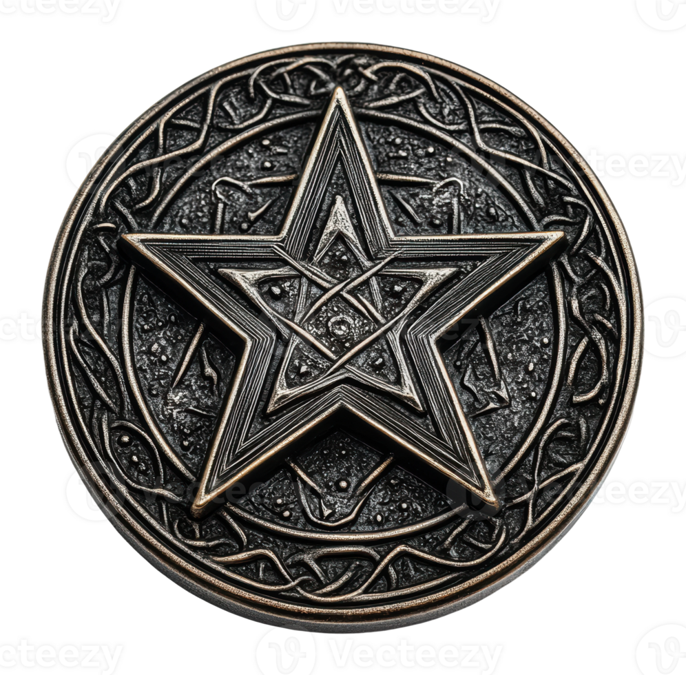 Symbolic five-pointed star with intricate design png