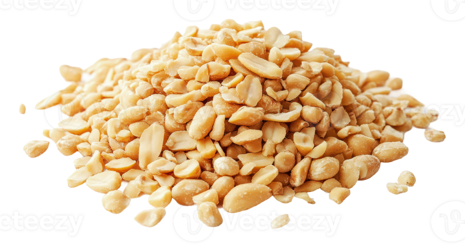 Pile of raw peanut kernels on a white background png