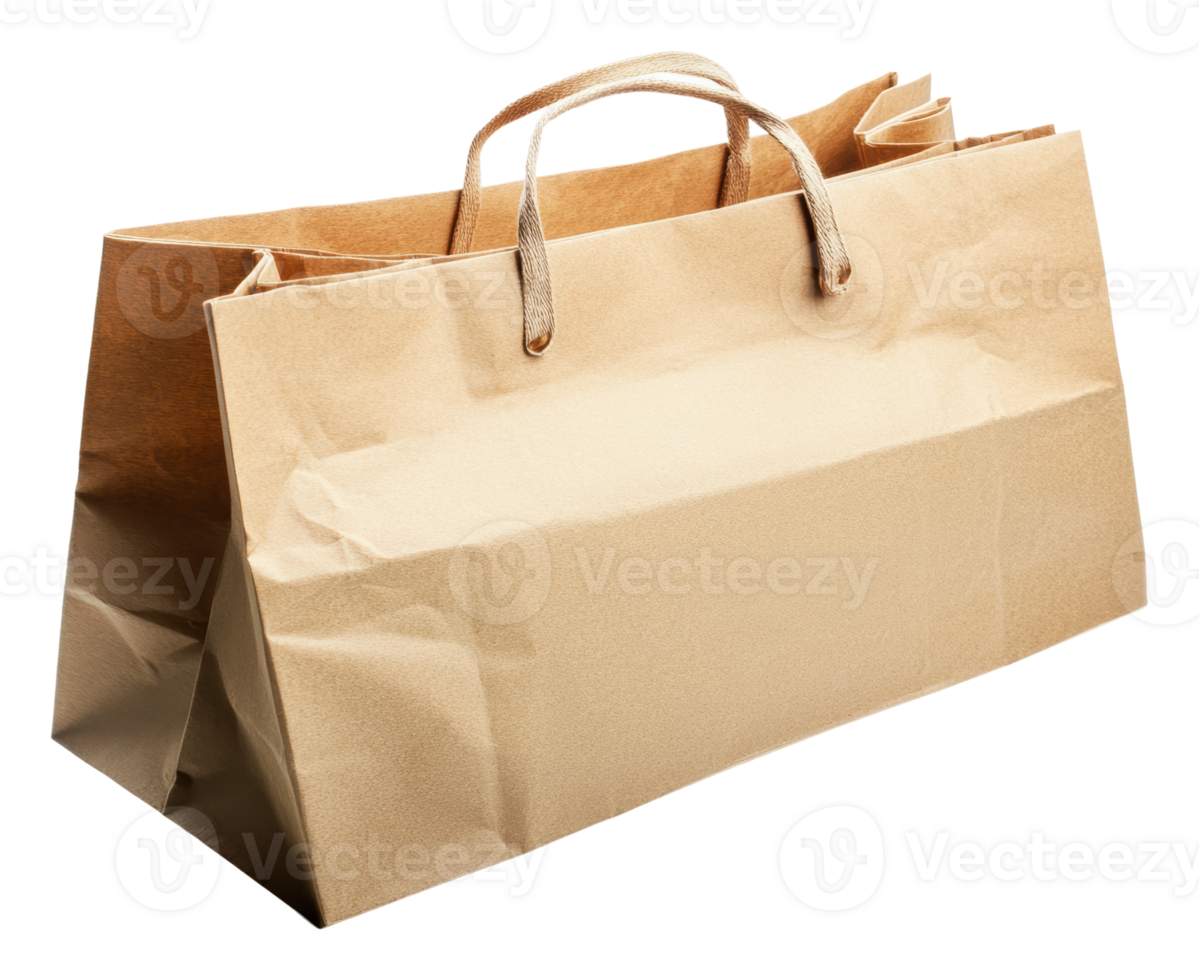 Shopping bag made of recycled paper for groceries png