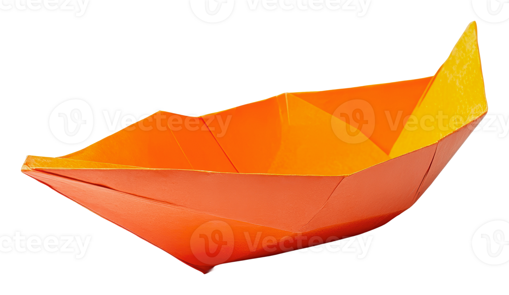 Colorful origami boat on neutral backdrop png