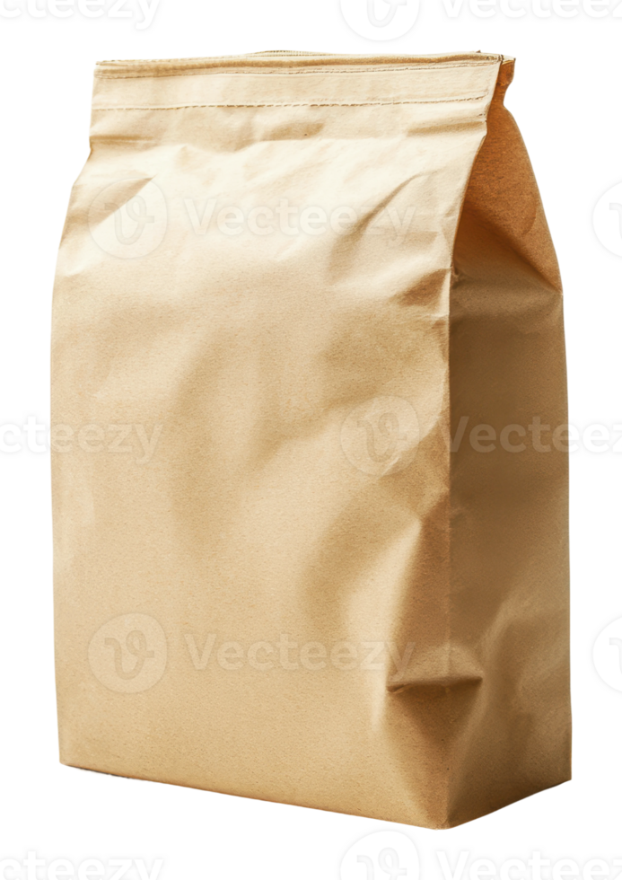 Brown paper bag filled with items for storage png