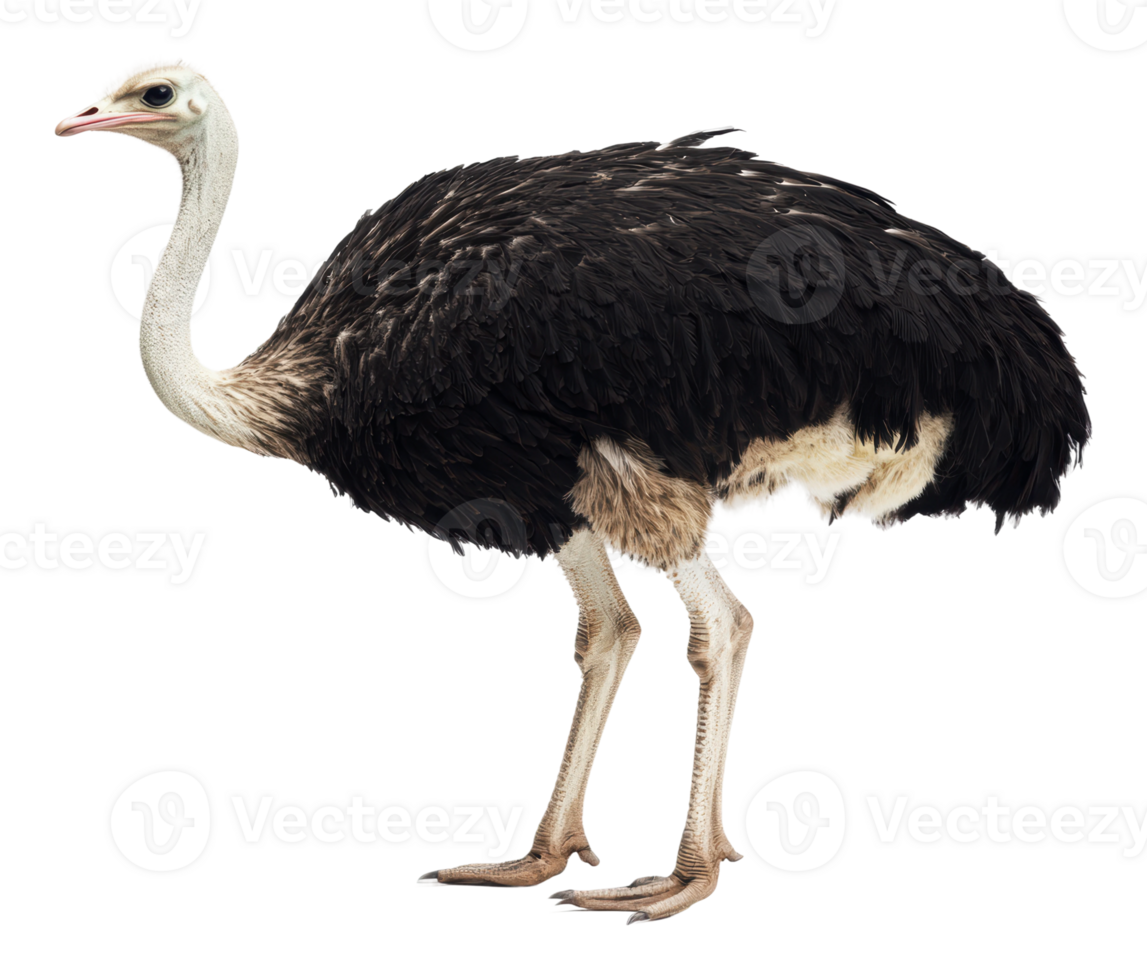 Ostrich poised in its natural habitat png