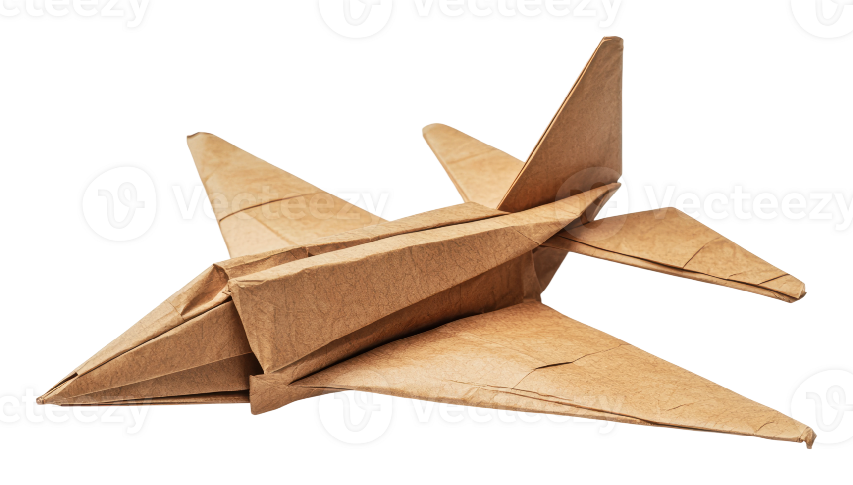 Creative paper airplane folded from brown paper png