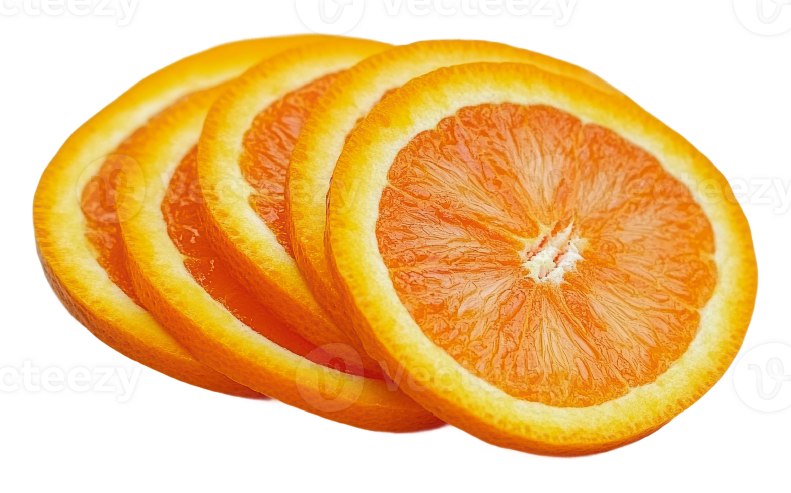 Freshly sliced orange in vibrant colors for snacks png