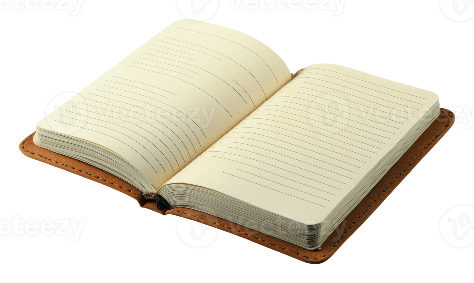 Leather-bound notebook open on a flat surface png