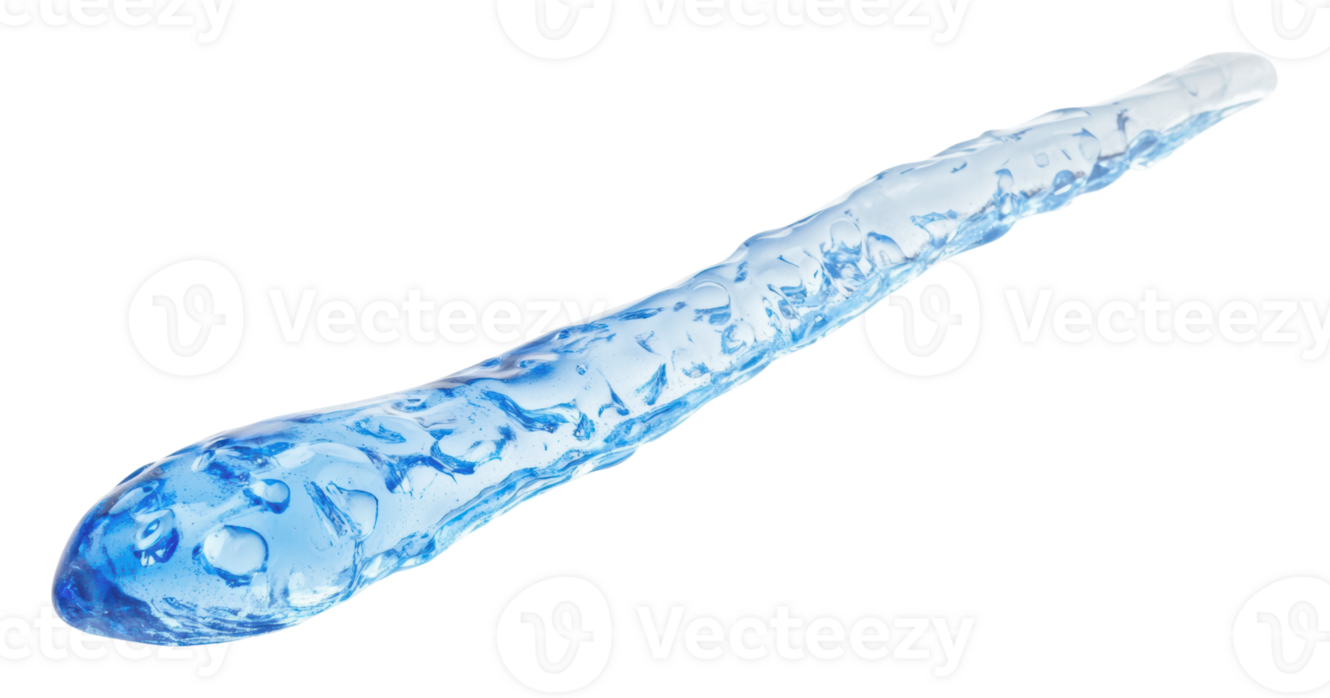Unique blue glass sculpture resembling an icicle png