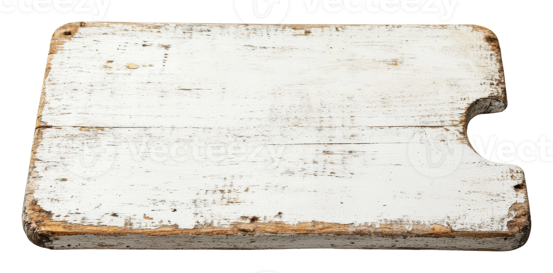 Rustic wooden cutting board with distressed finish png