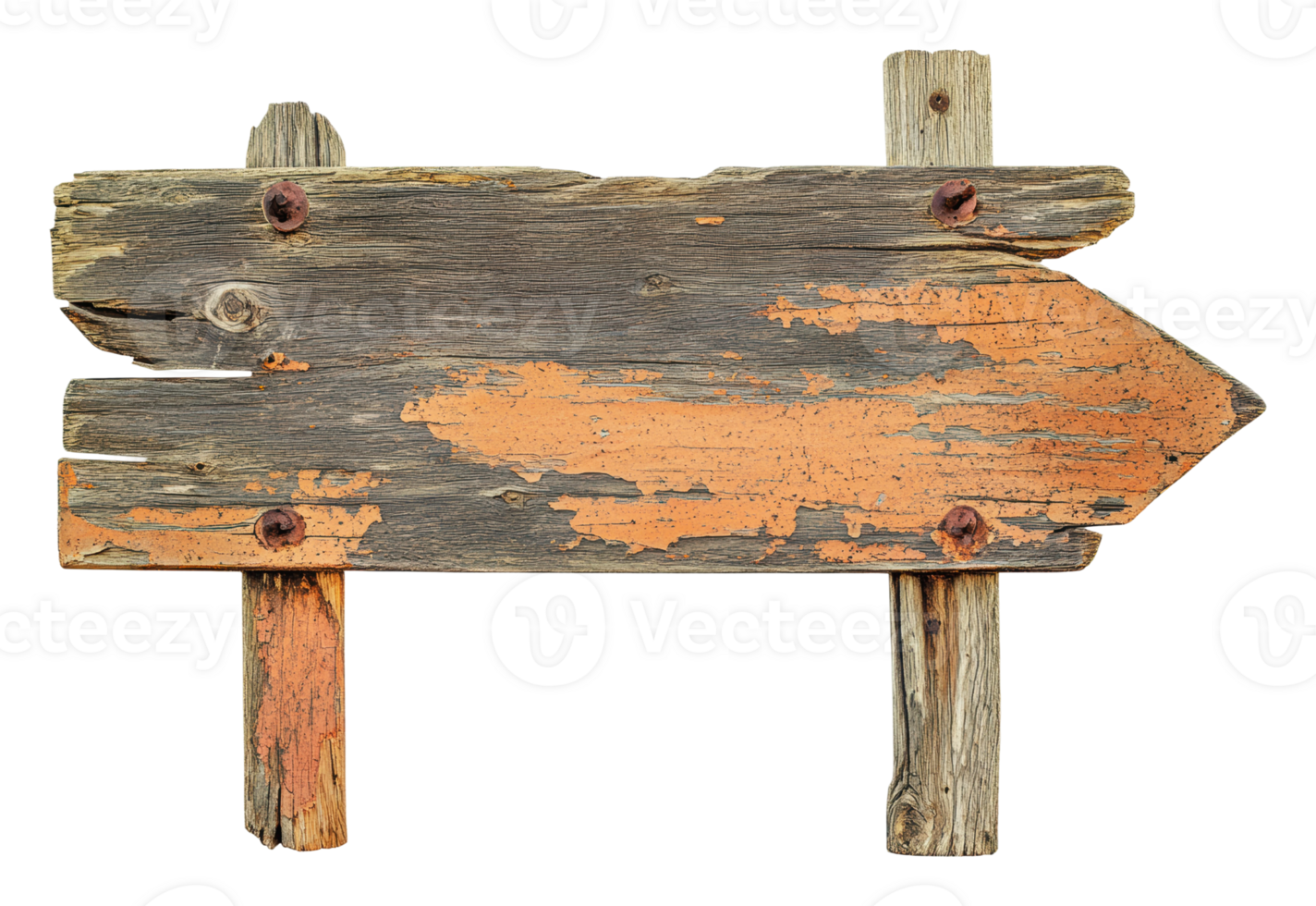 Weathered wooden arrow sign png