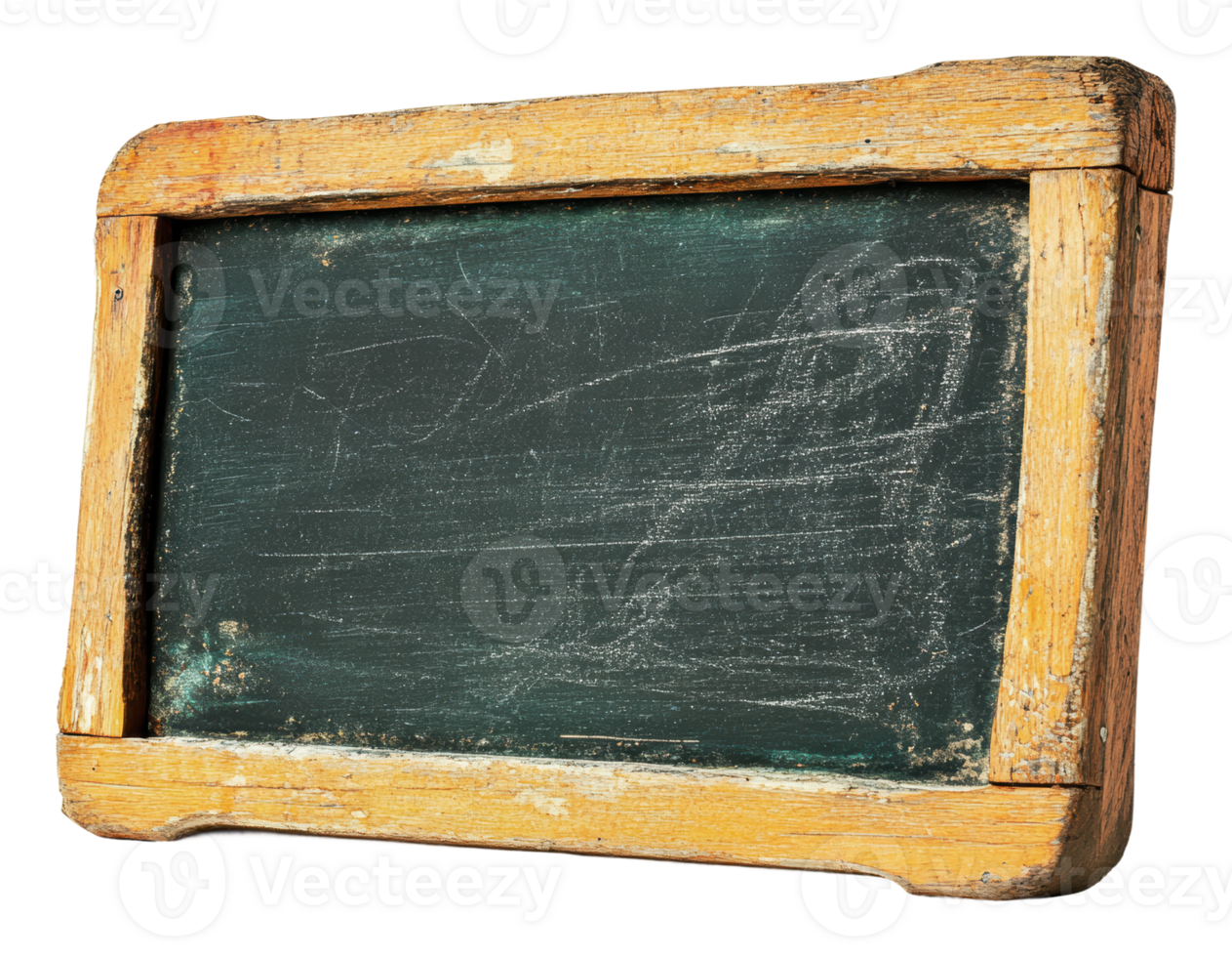 Old wooden blackboard with worn surface png