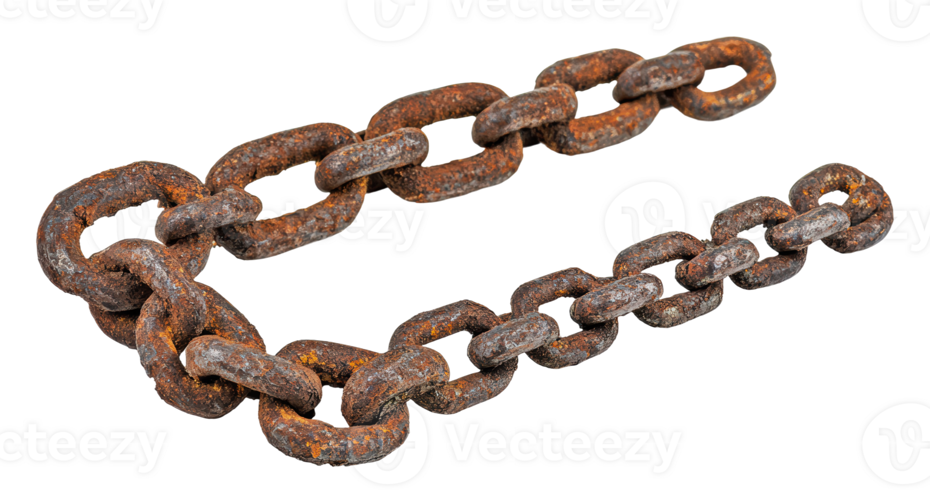 Rusty metal chain lying on a surface png