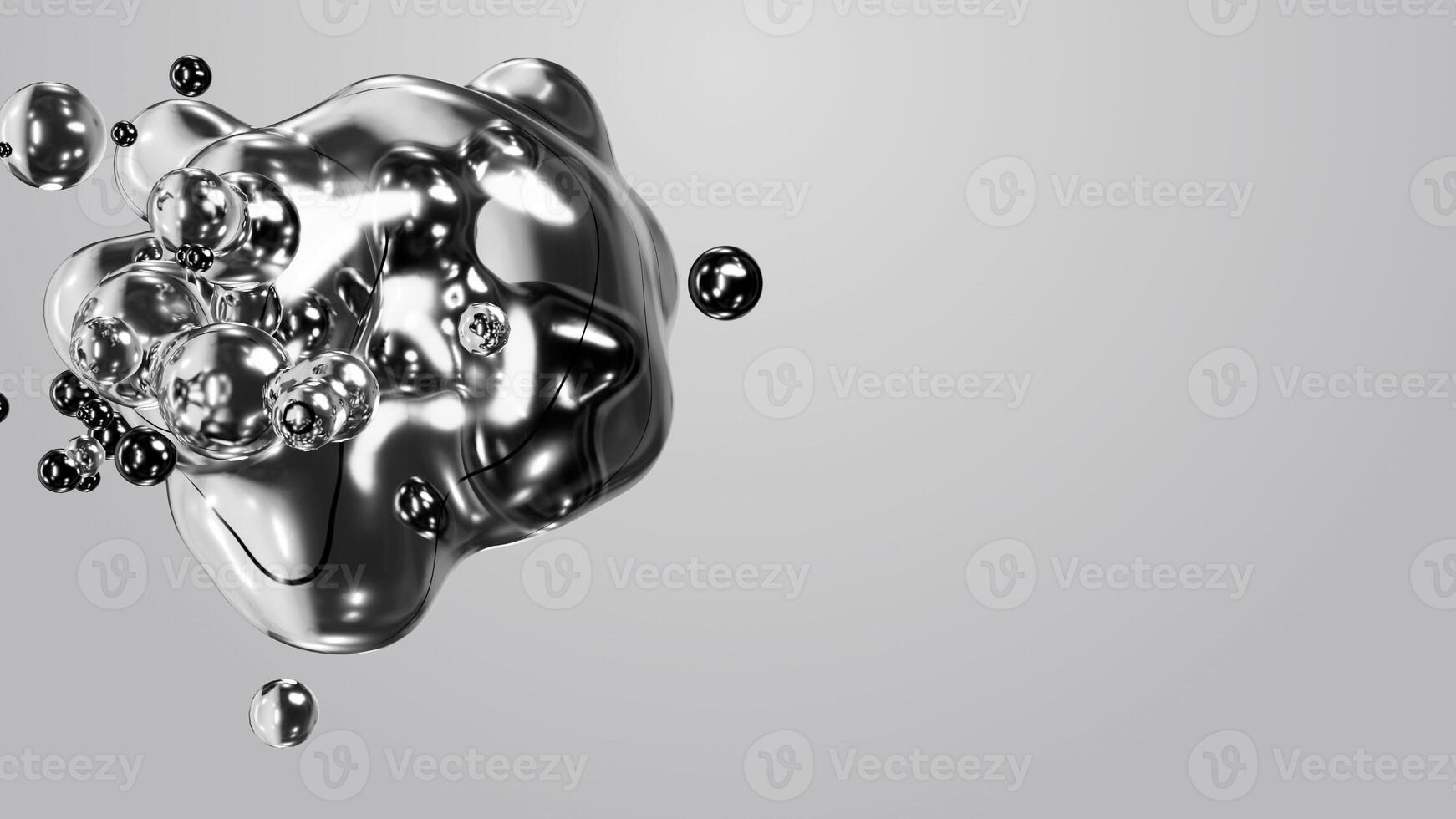 3d render motion design wallpaper animation business presentation monochrome grey white metaball gray liquid water soapy mercury bubble metasphere ball silver metal transition deformation metaverse photo