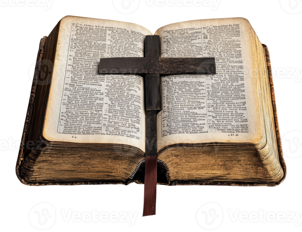 Open book with a cross on top for reflection png