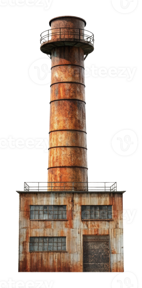 Rusty smokestack on white background png