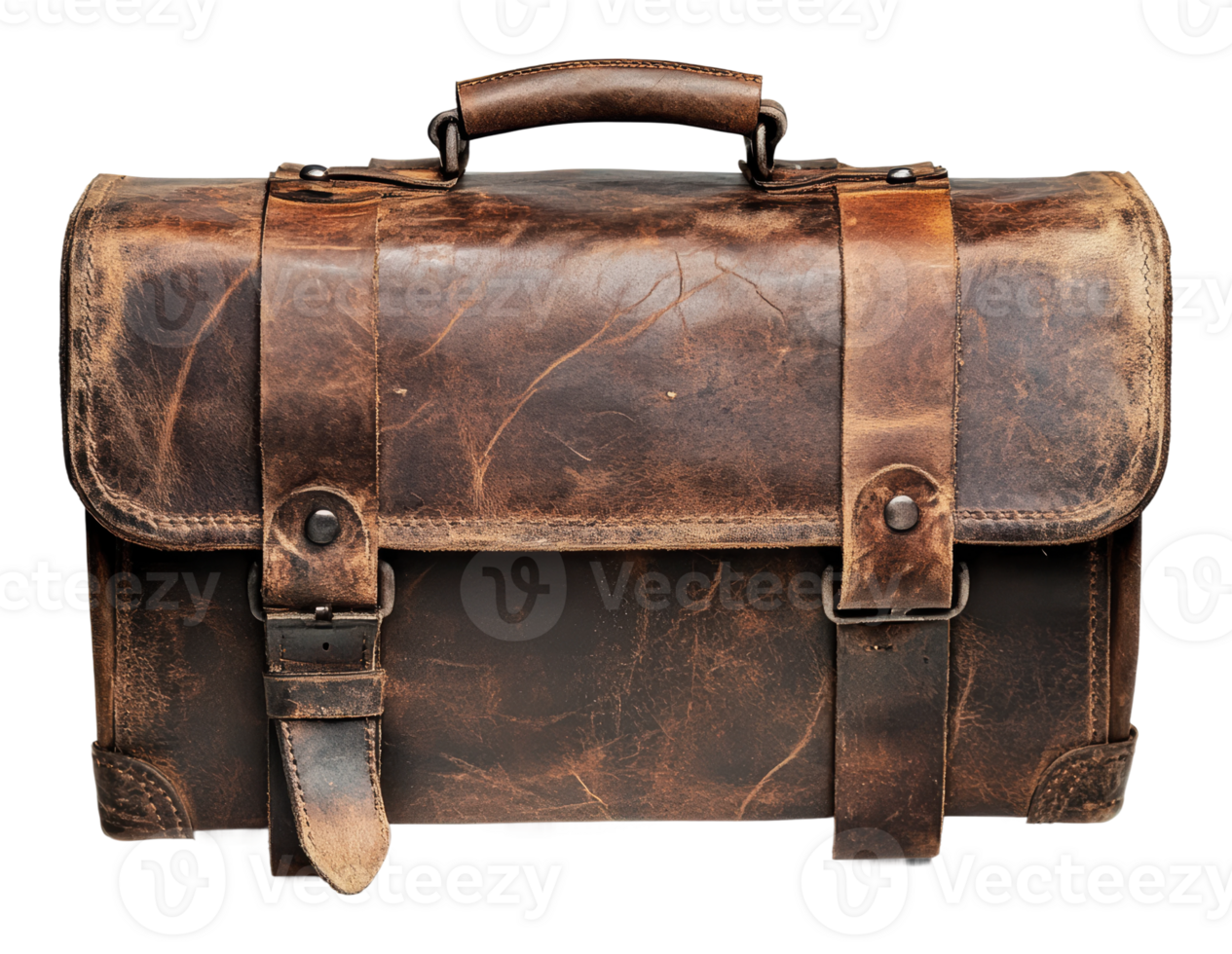 Crafted leather bag with rustic charm png