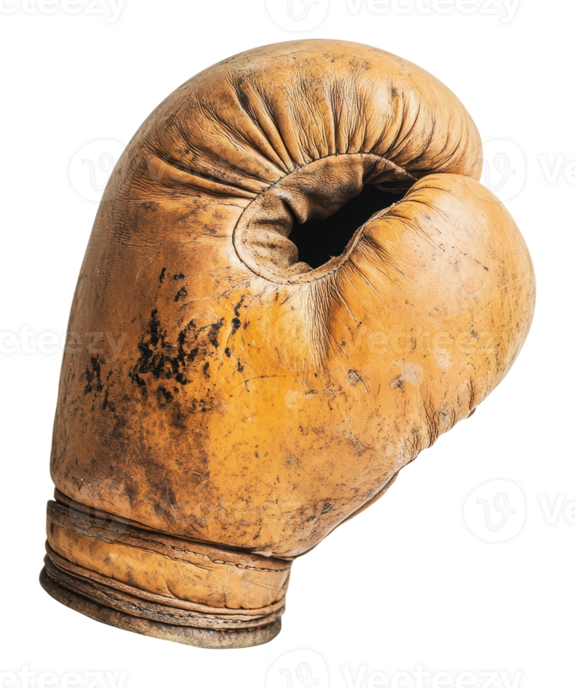 Old boxing glove used in training sessions png