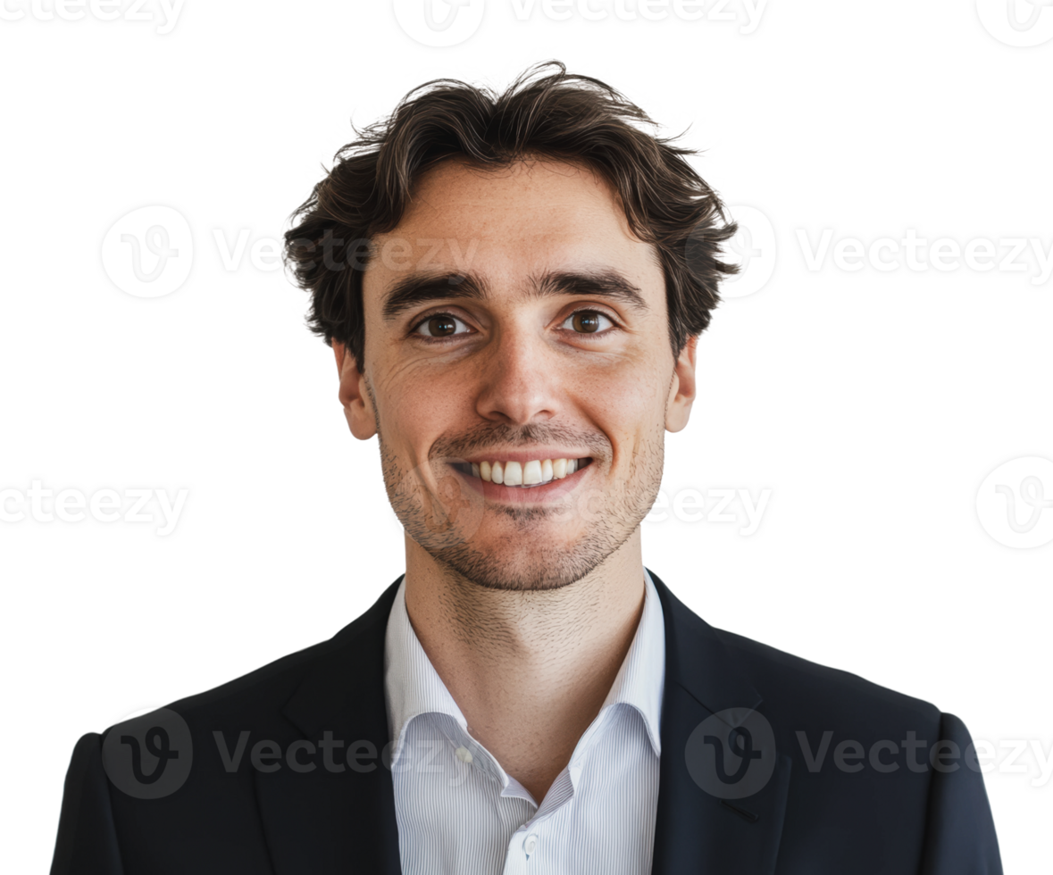 Professional man smiling with confidence in a suit png