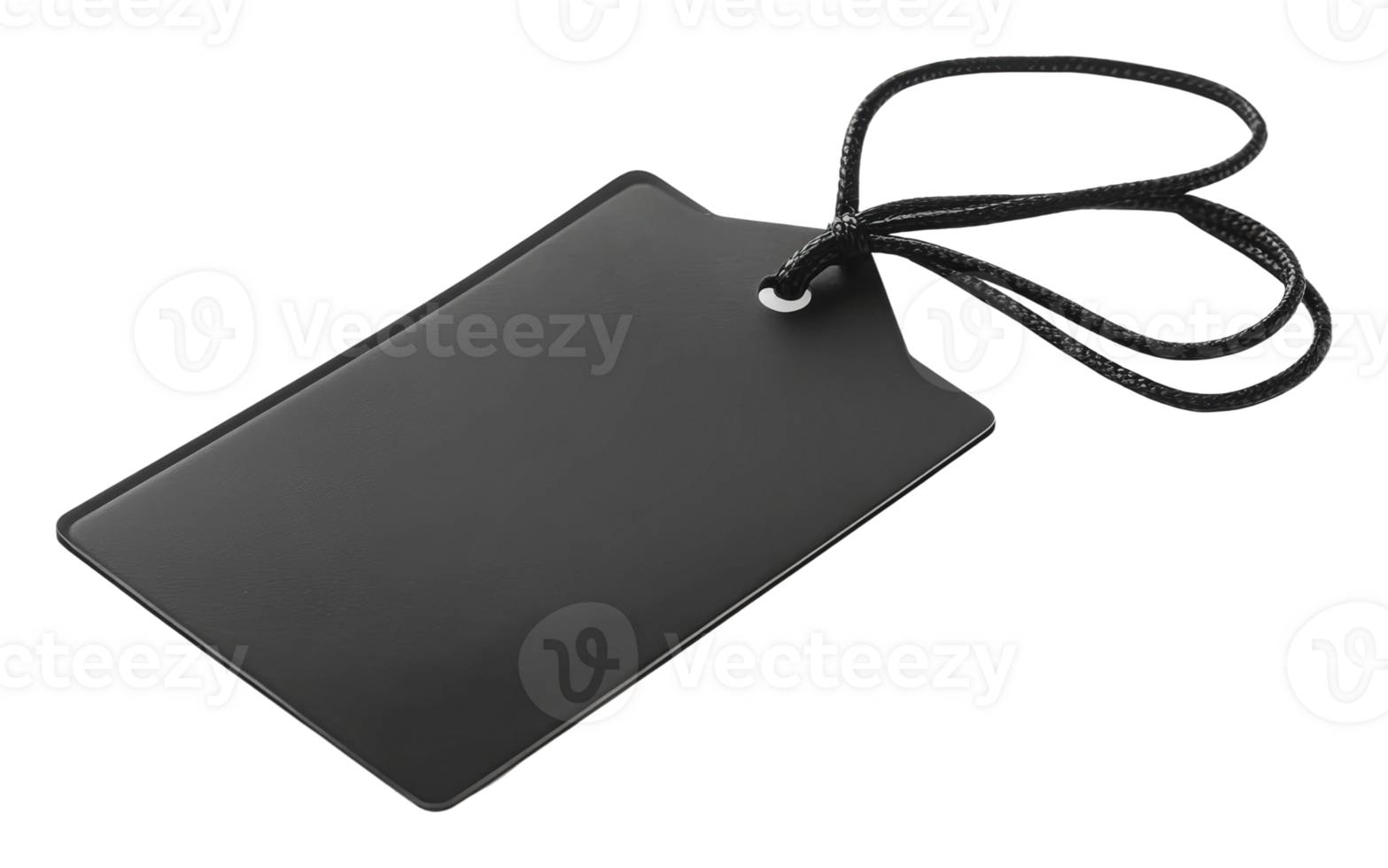 Blank black tag with string for labeling use png