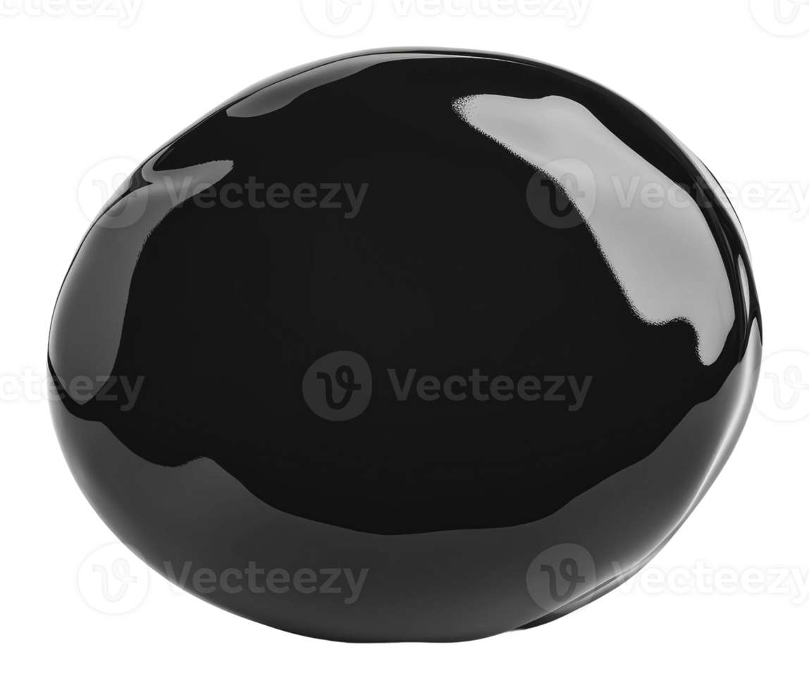 Glossy black sphere on a white background png