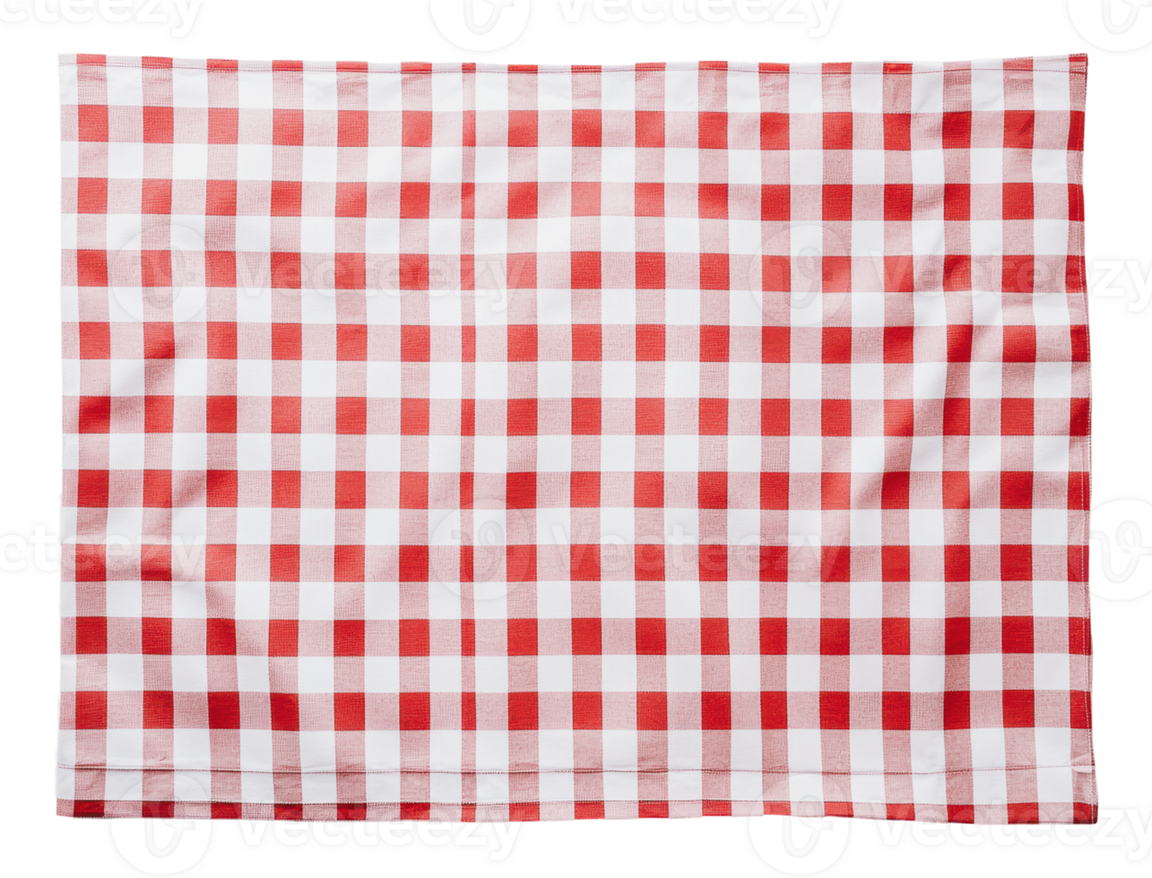 Checkered tablecloth in red and white pattern png