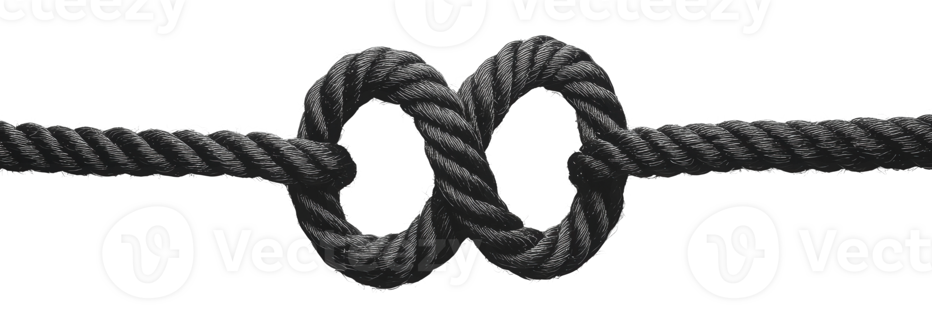 Knotted rope forming an intricate loop design png