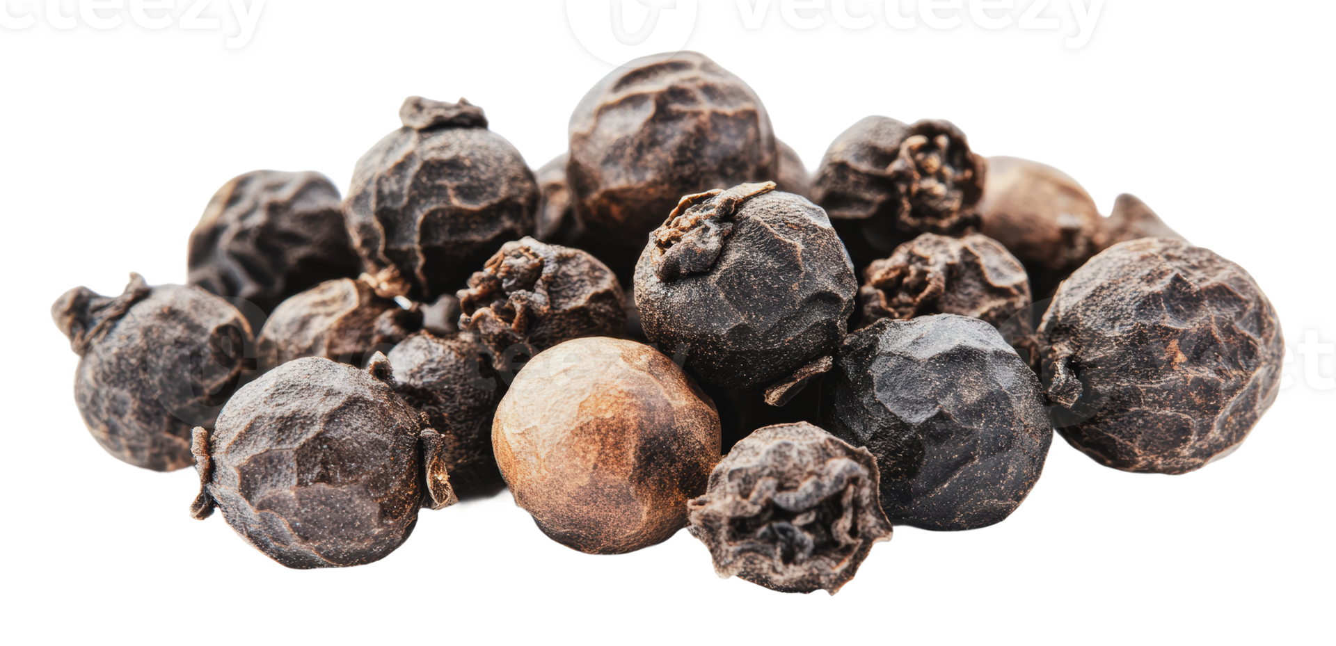 Black pepper corns on a white background png