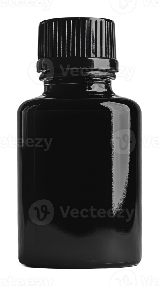 Black bottle with a screw cap for liquid storage png