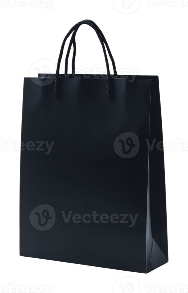 Black shopping bag with handles for daily use png