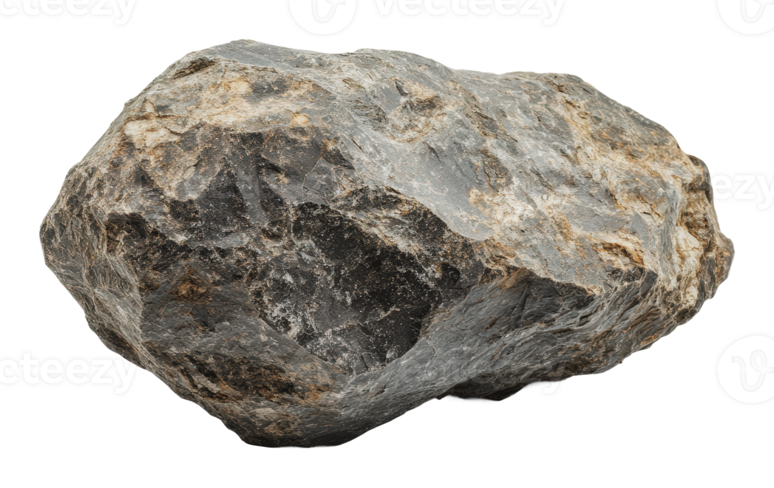 Unique gray rock with rough texture and shape png