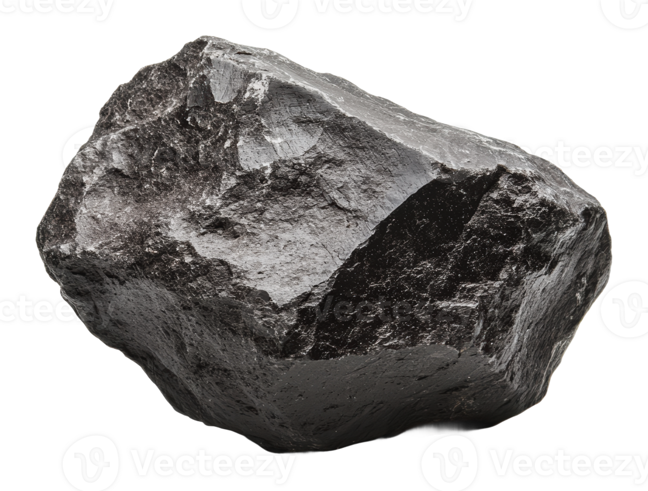 Unique black rock found in natural setting png