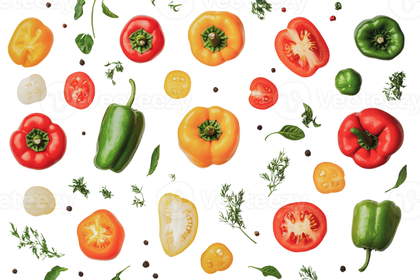 Colorful vegetables arranged artfully on a surface png