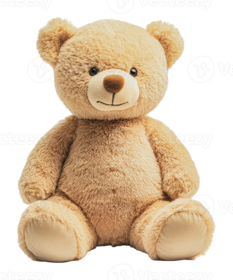 Soft teddy bear sitting on a flat surface png