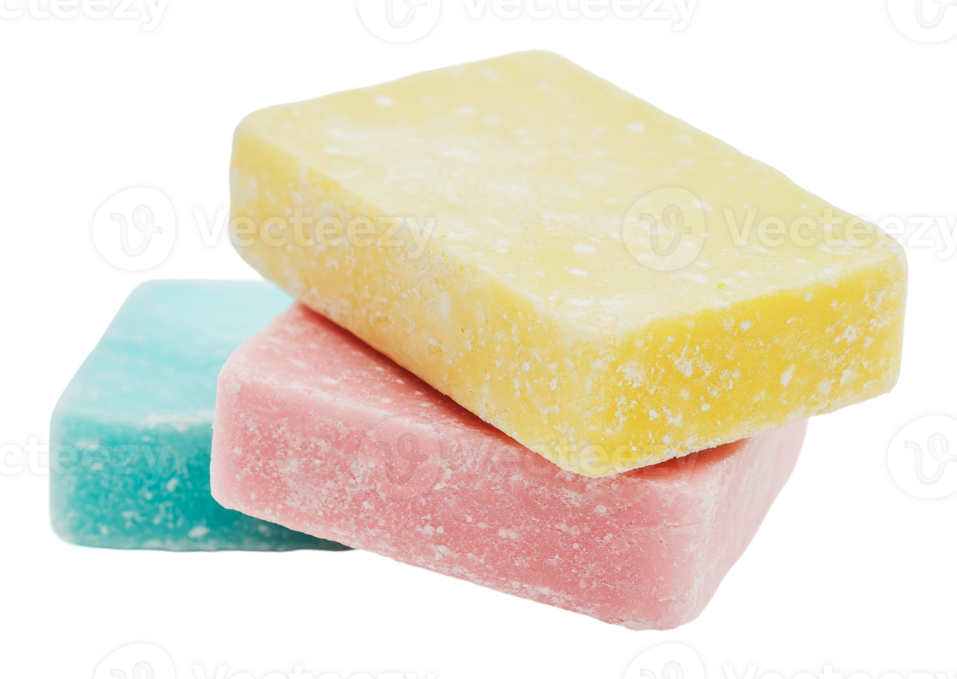 Colorful handmade soaps stacked for display png