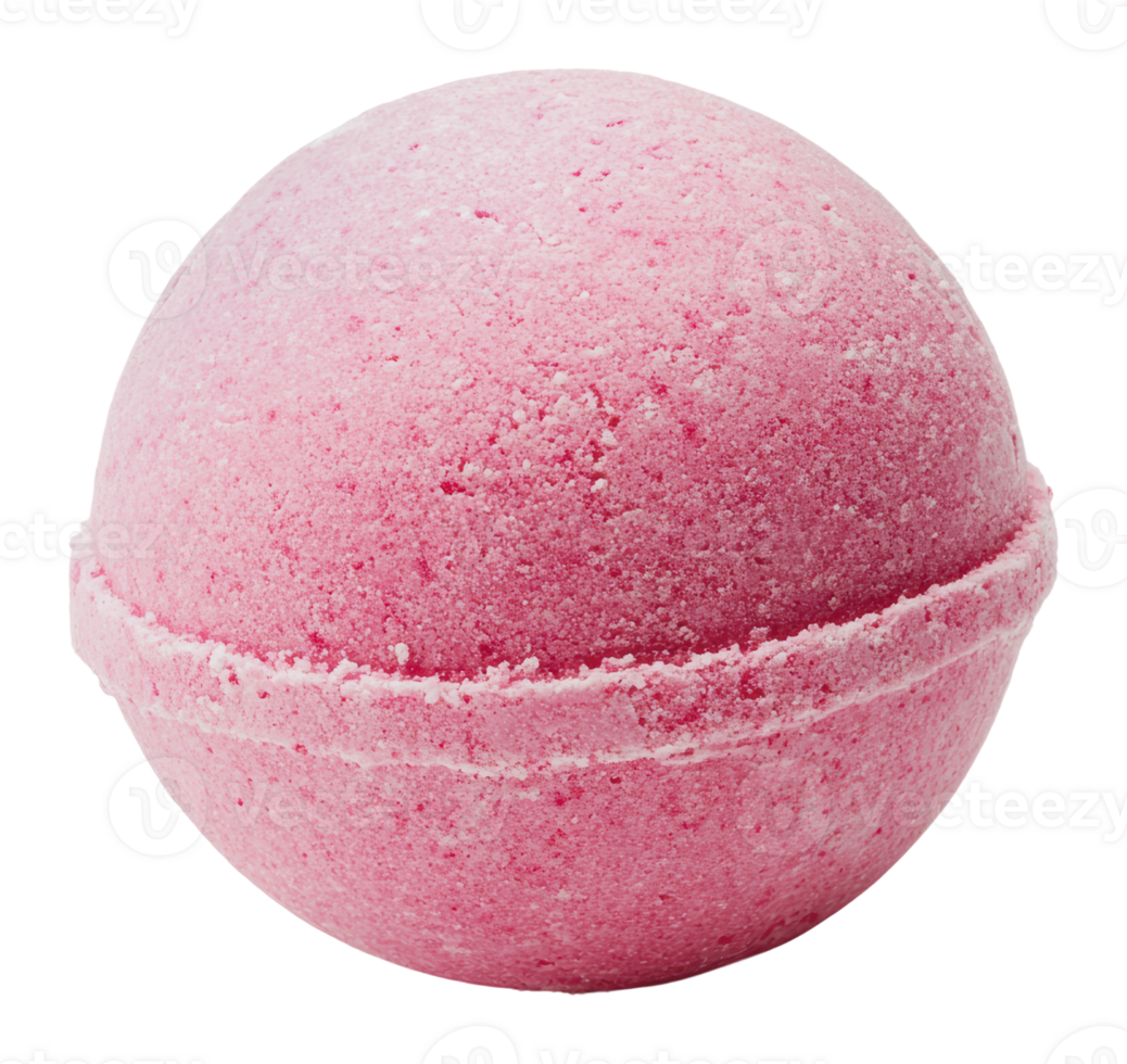 Bath bomb in soft pink color for relaxation png