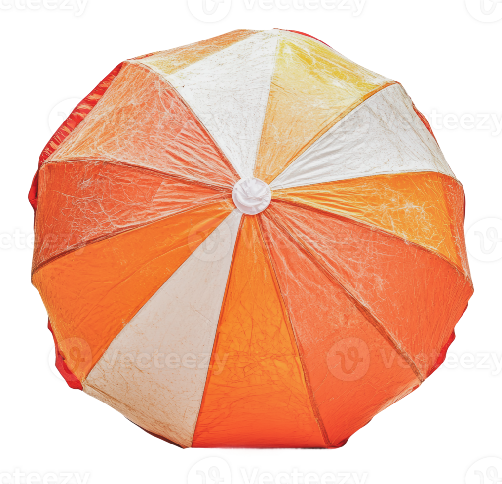 Colorful beach umbrella offering shade on sand png