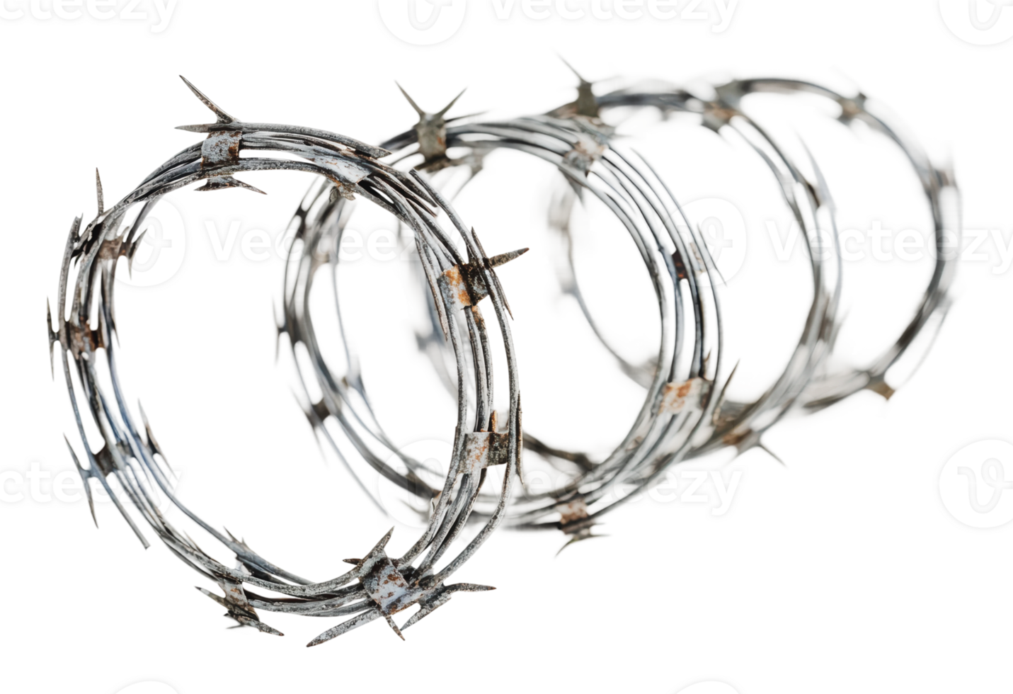 Barbed wire coils for security fencing png